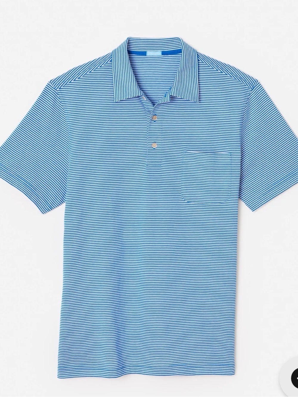 J. McLaughlin Light Blue & White Callahan Cotton Polo in Stripe
